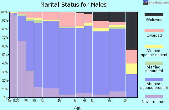 Fairfield County marital status for males