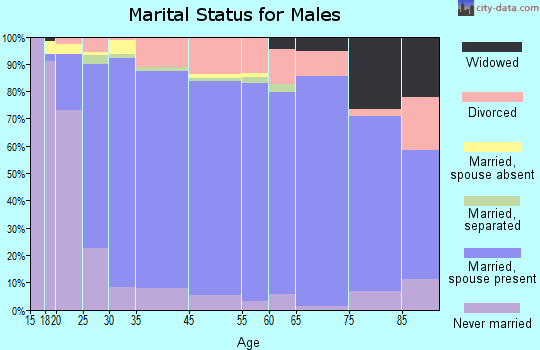 Gilpin County marital status for males