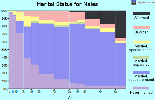 Amador County marital status for males