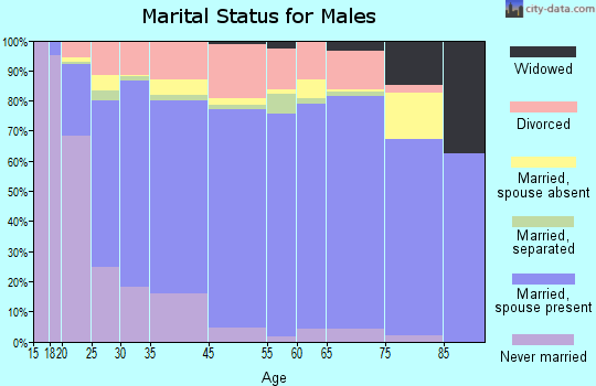Worcester County marital status for males
