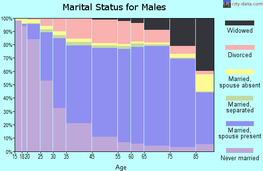 Dawson County marital status for males