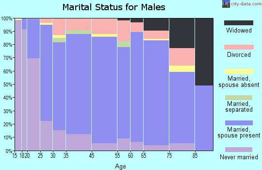 Elk County marital status for males