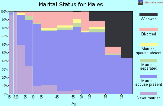 Fall River County marital status for males