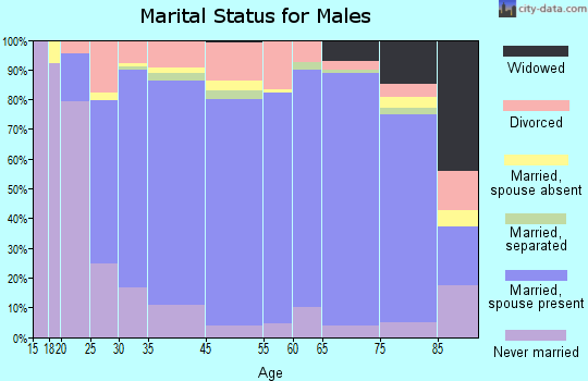 Craven County marital status for males