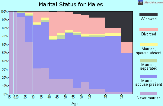 Branch County marital status for males
