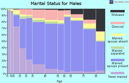 Liberty County marital status for males