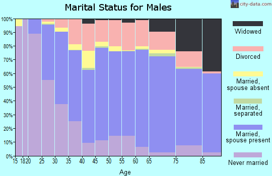 Greenbrier County marital status for males