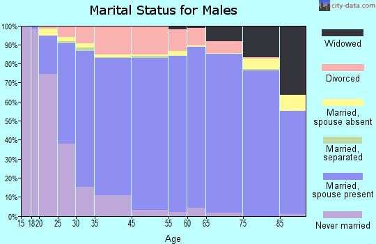 Mercer County marital status for males