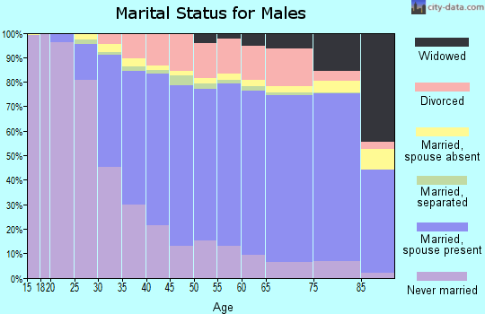 Worcester County marital status for males