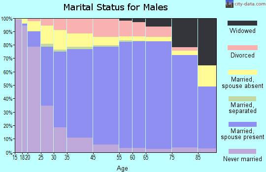 Guernsey County marital status for males
