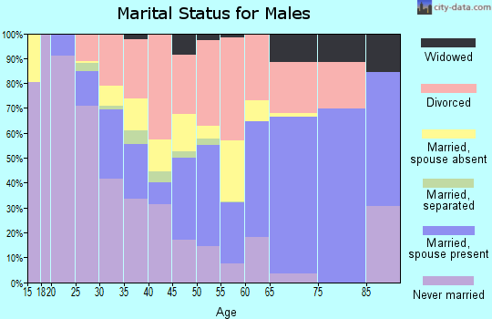 Pershing County marital status for males