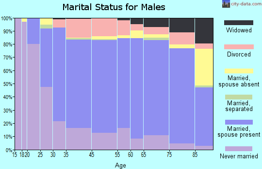 Hancock County marital status for males