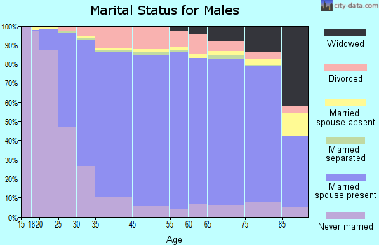 Stevens County marital status for males