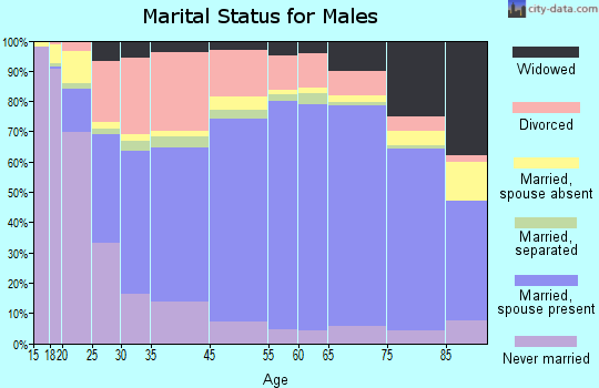 Caledonia County marital status for males