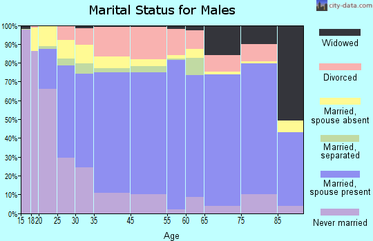 Huntington County marital status for males