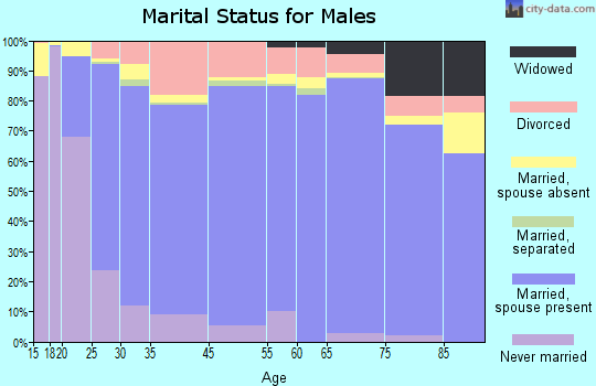 Goochland County marital status for males