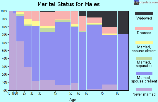 Lee County marital status for males