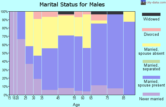 Harvey County marital status for males