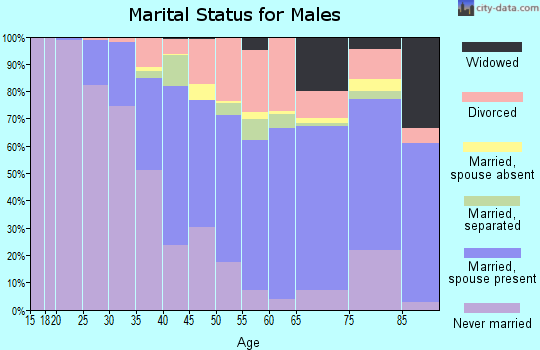 Charles City County marital status for males