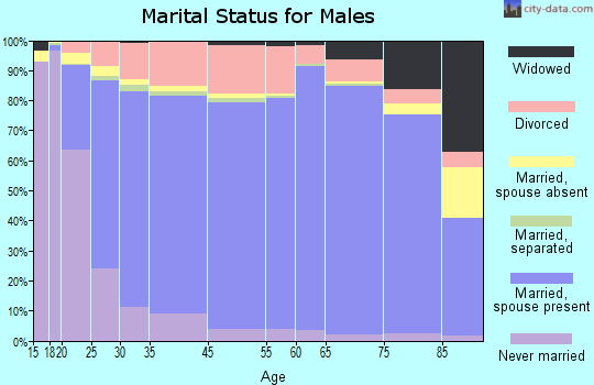 Attala County marital status for males