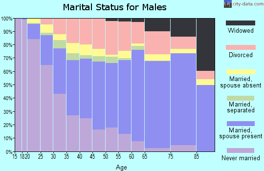 Bowie County marital status for males
