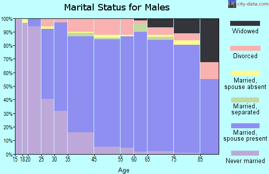 Dodge County marital status for males