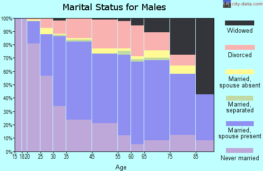Howell County marital status for males