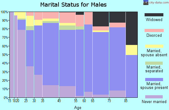 King and Queen County marital status for males