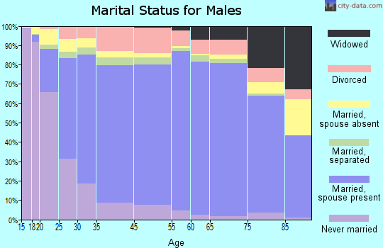 Coryell County marital status for males