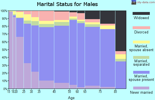 Washakie County marital status for males