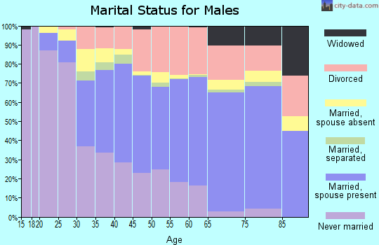 Mendocino County marital status for males