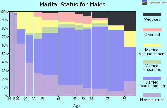 Ward County marital status for males