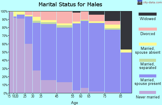 Muskogee County marital status for males