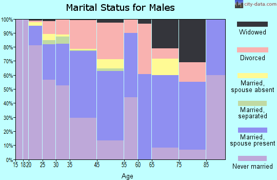 Jones County marital status for males