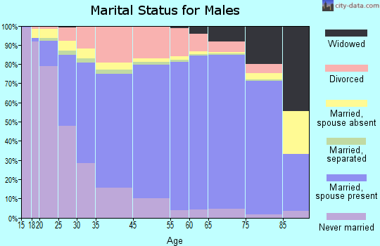 Williams County marital status for males