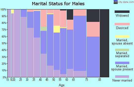 Gilpin County marital status for males