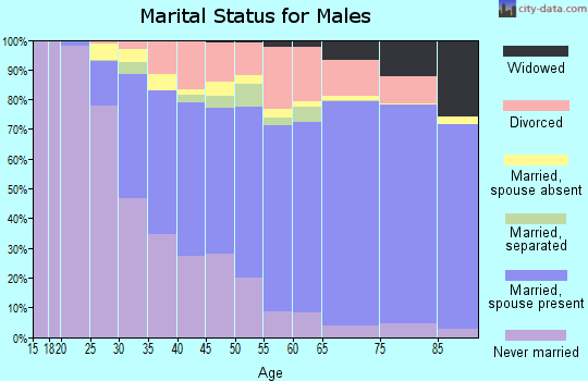 Worcester County marital status for males