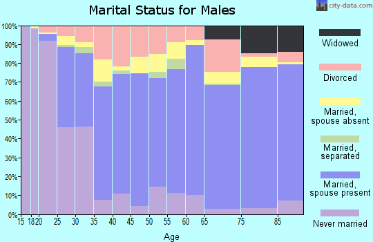 Dawson County marital status for males