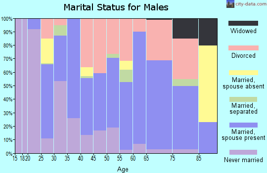 Fall River County marital status for males