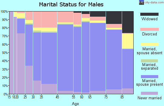 Midland County marital status for males