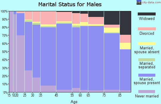 Vermilion Parish marital status for males