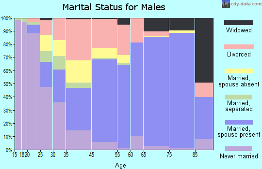 Pennington County marital status for males