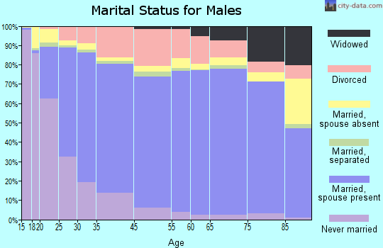 Pine County marital status for males