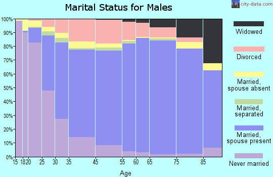 Washington County marital status for males