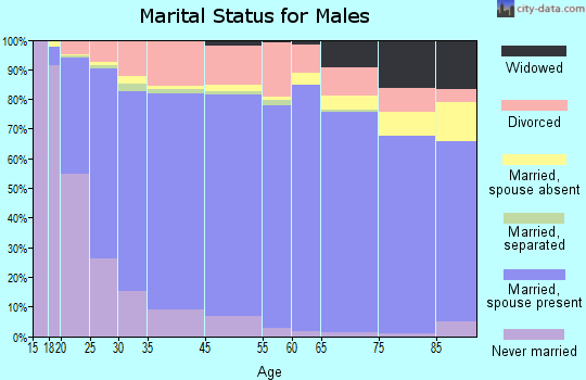 Mathews County marital status for males