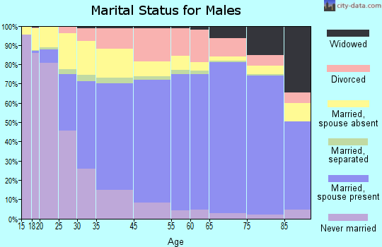 Blaine County marital status for males