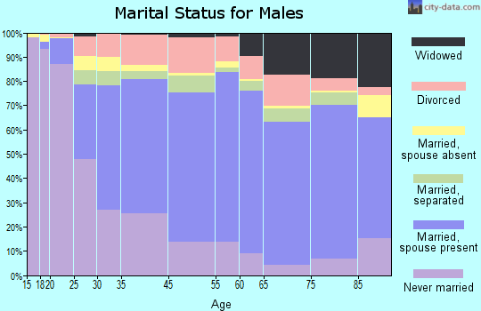 Adams County marital status for males