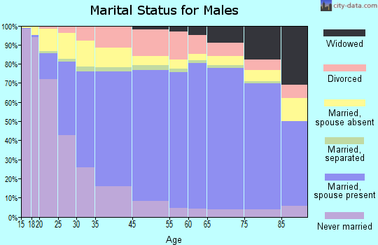 Athens County marital status for males