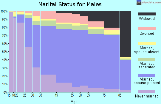 Wayne County marital status for males