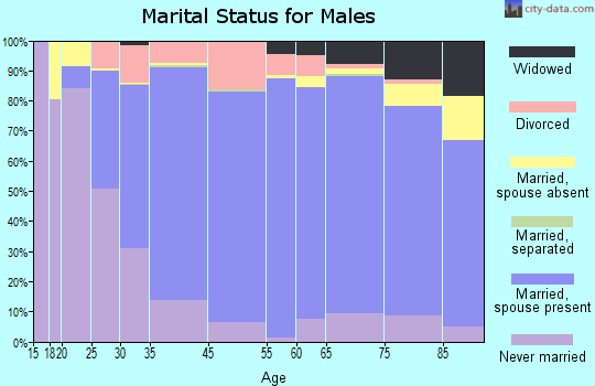 Mills County marital status for males